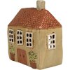 Clayre & Eef 6CE1896 Portacandele Casa in ceramica verde arancio 17x10x19 cm