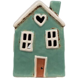 Clayre & Eef 6CE1898 Portacandele Casa in ceramica...