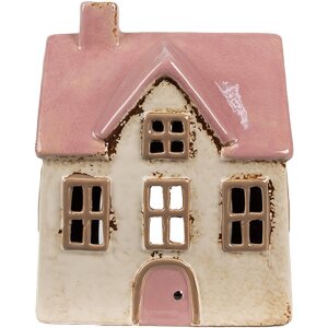 Clayre & Eef 6CE1900 Portacandele House Beige Pink...