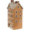 Clayre & Eef 6CE1869 Portacandele House in ceramica arancio-beige 11x9x22 cm