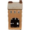 Clayre & Eef 6CE1869 Portacandele House in ceramica arancio-beige 11x9x22 cm