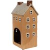 Clayre & Eef 6CE1869 Portacandele House in ceramica arancio-beige 11x9x22 cm