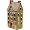 Clayre & Eef 6CE1870 Portacandele Casa in ceramica verde beige 14x10x26 cm