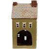 Clayre & Eef 6CE1870 Portacandele Casa in ceramica verde beige 14x10x26 cm