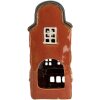 Clayre & Eef 6CE1871 Portacandele in ceramica rossa 12x9x25 cm Stile Country