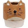 Clayre & Eef 6CE1877 Vaso da fiori in ceramica Gatto Arancione Beige Ø 11x13 cm