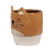 Clayre & Eef 6CE1877 Vaso da fiori in ceramica Gatto Arancione Beige Ø 11x13 cm