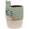 Clayre & Eef 6CE1878 Vaso da fiori in ceramica verde beige Ø 11x17 cm Stile country