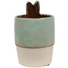 Clayre & Eef 6CE1878 Vaso da fiori in ceramica verde beige Ø 11x17 cm Stile country