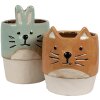Clayre & Eef 6CE1878 Vaso da fiori in ceramica verde beige Ø 11x17 cm Stile country