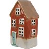 Clayre & Eef 6CE1909 Portacandele Casa in ceramica arancione marrone 10x8x18 cm