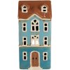 Clayre & Eef 6CE1915 Portacandele House Blue Brown 11x9x22 cm