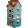 Clayre & Eef 6CE1915 Portacandele House Blue Brown 11x9x22 cm