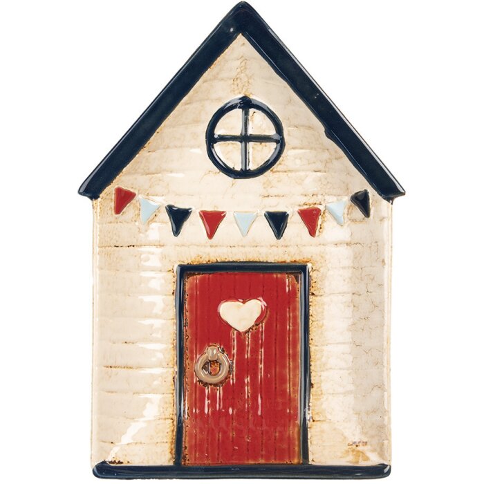 Clayre & Eef 6CE1866 Piatto in ceramica Beige Blue Country Style 27x18x3 cm