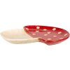Clayre & Eef 6CE1906 Piatto grande in ceramica beige rosso 23x26 cm