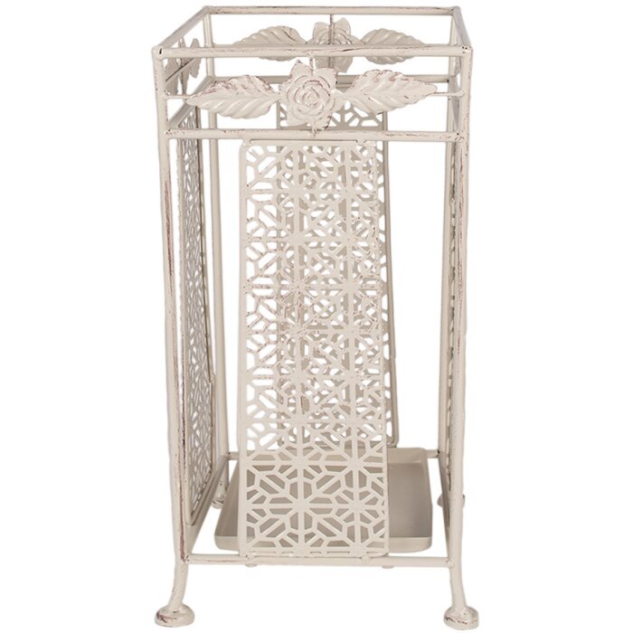 Clayre & Eef 6Y5664 Portaombrelli in ferro bianco antico 24x24x49 cm