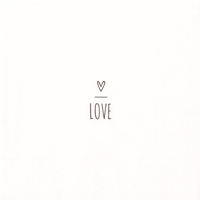 Clayre & Eef 73086 Tovaglioli di carta Love White 33x33 cm 20 pezzi