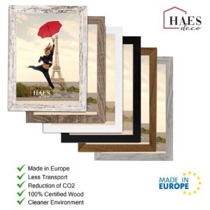 Cornice Haes Deco Parigi Bianco Marrone effetto legno Misure da 10x15 a 50x70 cm