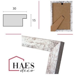 Cornice Haes Deco Parigi Bianco Marrone effetto legno Misure da 10x15 a 50x70 cm