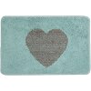Clayre & Eef BM0007BL Tappeto da bagno motivo cuore blu 58x38x1 cm