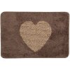 Clayre & Eef BM0007CH Tappeto da bagno Cuore Marrone Beige 58x38 cm