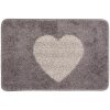 Clayre & Eef BM0007G Tappeto da bagno motivo cuore grigio 58x38 cm