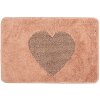 Clayre & Eef BM0007P Tappeto da bagno motivo cuore rosa 58x38 cm
