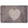 Clayre & Eef BM0008G Tappeto da bagno Cuore Grigio 78x48x1 cm