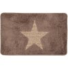 Clayre & Eef BM0010CH Tappeto da bagno con motivo a stella marrone 78x48 cm