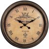 Clayre & Eef 6KL0825 Orologio da parete vintage Ø 55 cm Marrone / 1xAA
