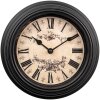 Clayre & Eef 6KL0827 Orologio da parete nero beige Ø 23 cm / 1xAA