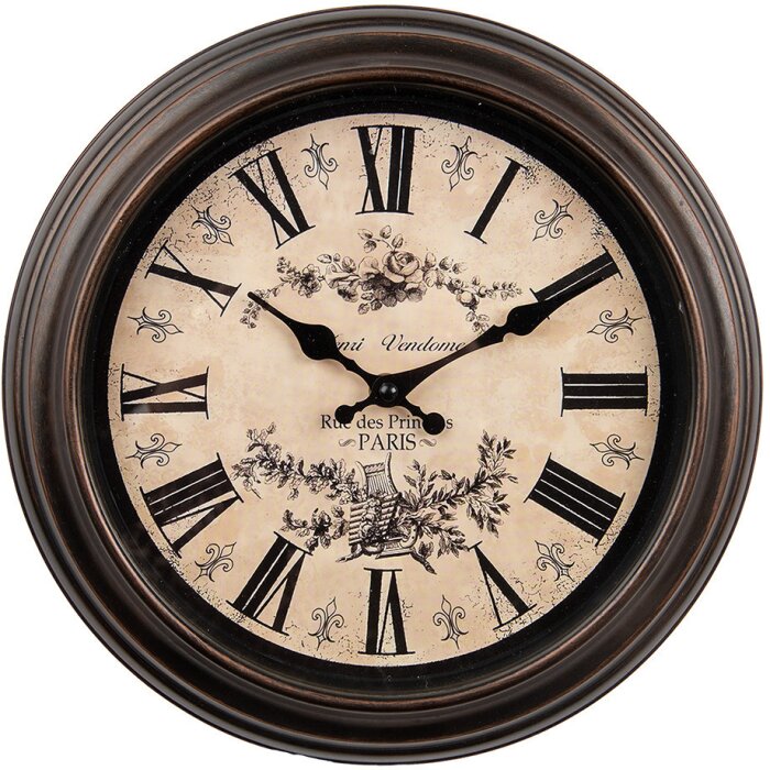 Clayre & Eef 6KL0828 Orologio da parete in stile vintage Ø 31 cm / 1xAA