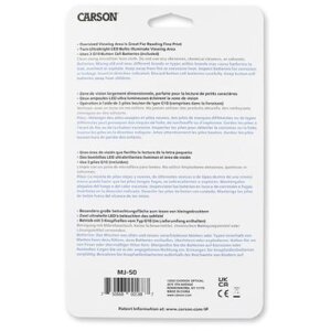 Lente dingrandimento pieghevole Carson MJ-50 2x 90 mm con illuminazione a LED pieghevole e portatile