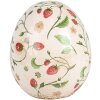 Clayre & Eef 6CE1919L Uovo decorativo in ceramica beige rossa Ø 14x16 cm Stile country