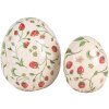 Clayre & Eef 6CE1919L Uovo decorativo in ceramica beige rossa Ø 14x16 cm Stile country