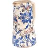 Clayre & Eef 6CE1923M Brocca da decorazione a motivi floreali 16x11x20 cm