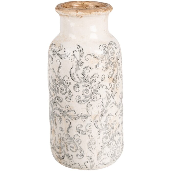 Clayre & Eef 6CE1927L Vaso Ø 15x32 cm Bianco
