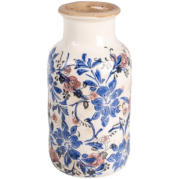 Clayre & Eef 6CE1928M Vaso design floreale Ø 14x26 cm