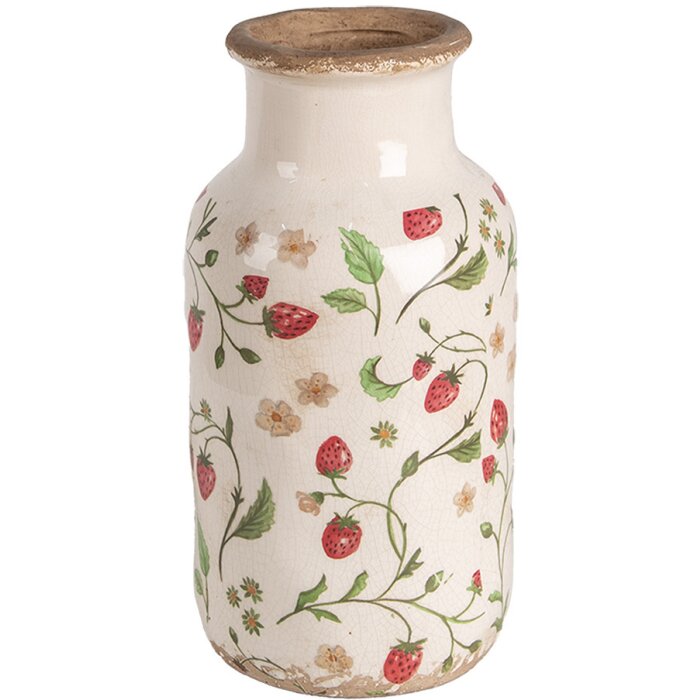 Clayre & Eef 6CE1933M Vaso motivo fragola Ø 14x26 cm