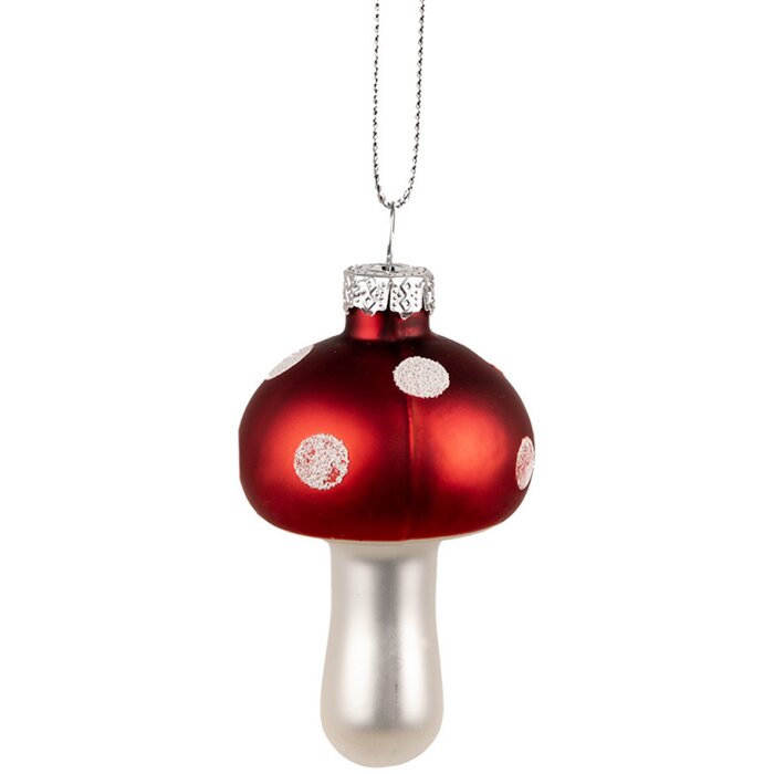 Clayre & Eef 6GL4477 Fungo per albero di Natale Ø 4x7 cm