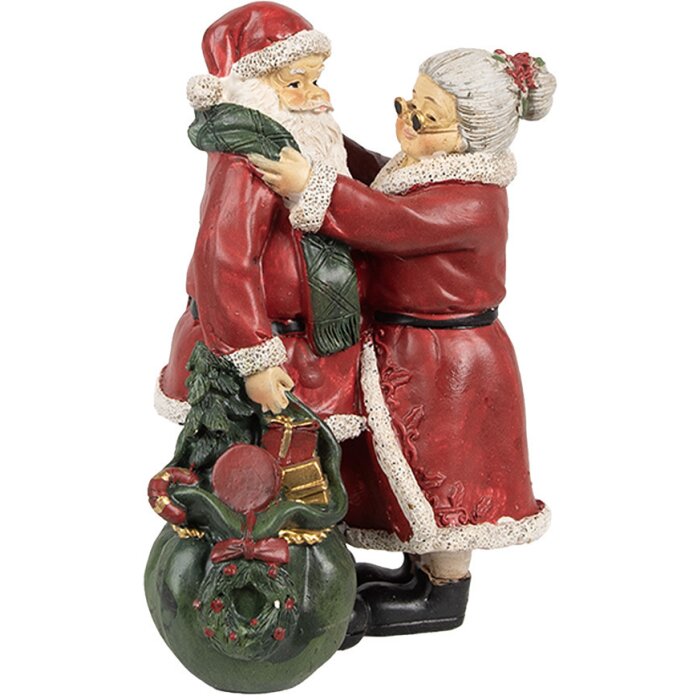 Clayre & Eef 6PR2780GG Decorazione natalizia Santa & Mrs Claus 10x10x16 cm