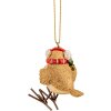 Clayre & Eef 6PR2797GG Appendiabiti decorativo con uccello invernale 5x3x7 cm