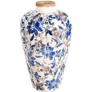 Clayre & Eef 6CE1935M Vaso motivo floreale Beige Blu...