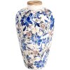 Clayre & Eef 6CE1935M Vaso motivo floreale Beige Blu Ø 21x35 cm