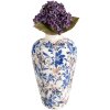 Clayre & Eef 6CE1935M Vaso motivo floreale Beige Blu Ø 21x35 cm
