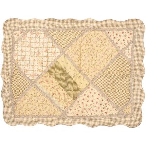 Clayre & Eef Q198.060 Copriletto 180x250cm con copricuscino Patchwork Beige