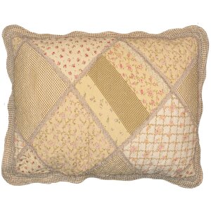 Clayre & Eef Q198.060 Copriletto 180x250cm con copricuscino Patchwork Beige