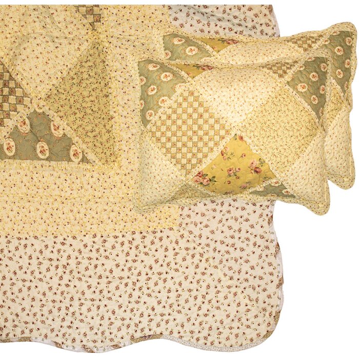 Clayre & Eef Q200.061 Copriletto 230x250 cm 2x Federa 50x70 cm Patchwork