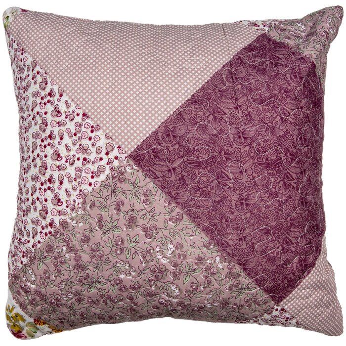 Clayre & Eef Q201.020 Copricuscino patchwork rosa viola 40x40 cm