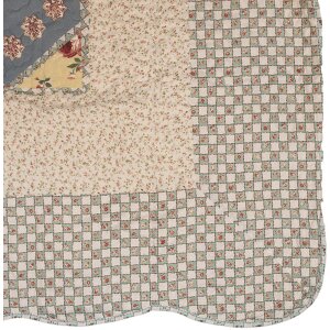 Clayre & Eef Q203.060 Copriletto 180x250 cm con copricuscino 50x70 cm Vintage